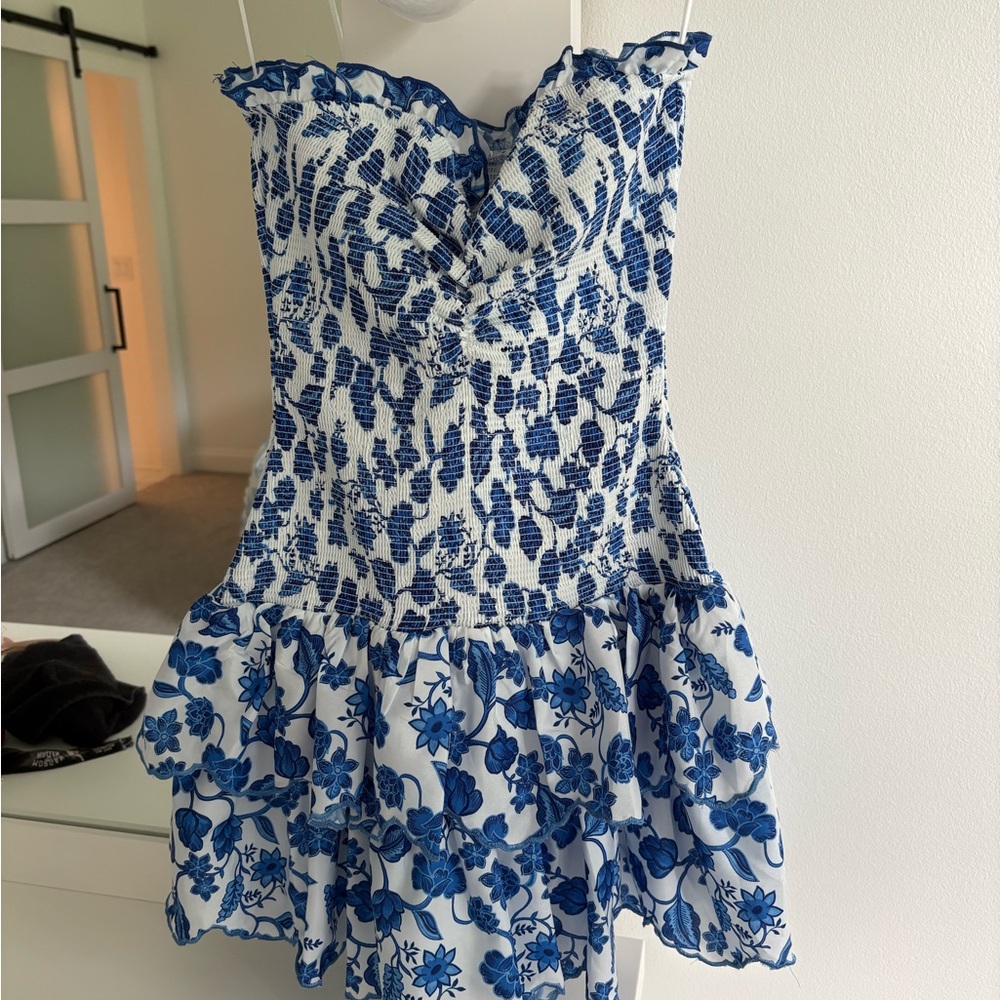 Blue and White Floral Dress